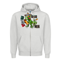 Dove Grey taco saurus rex Zipper Hoodie - CowhideDigitalArt