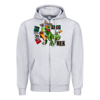 Heather Grey taco saurus rex Zipper Hoodie - CowhideDigitalArt