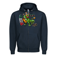 Navy taco saurus rex Zipper Hoodie - CowhideDigitalArt