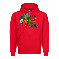 Red taco saurus rex Zipper Hoodie - CowhideDigitalArt