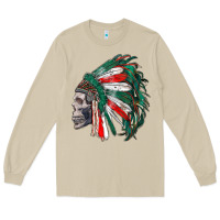 Mushroom mexican indian headdress with skull Long Sleeve Tee - RanaPortraitStore