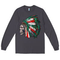 Smoke mexican indian headdress with skull Long Sleeve Tee - RanaPortraitStore