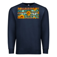 Navy aztec sunflower cowhide license plate Premium Sweatshirt - Artiststas