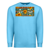 Ocean Blue aztec sunflower cowhide license plate Premium Sweatshirt - Artiststas