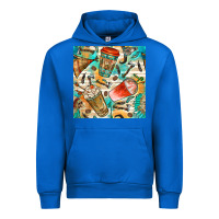 Cobalt western indian coffee cups with aztec seamless pattern bbs Urban Hoodie - BundleAndBundleShop