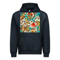Navy western indian coffee cups with aztec seamless pattern bbs Urban Hoodie - BundleAndBundleShop