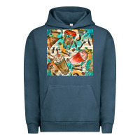 Pigment Midnight Navy western indian coffee cups with aztec seamless pattern bbs Urban Hoodie - BundleAndBundleShop