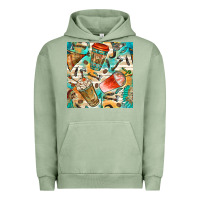 Pigment Oil Green western indian coffee cups with aztec seamless pattern bbs Urban Hoodie - BundleAndBundleShop