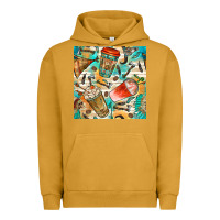 Pigment Peanut Butter western indian coffee cups with aztec seamless pattern bbs Urban Hoodie - BundleAndBundleShop