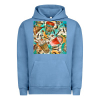 Pigment Pebble Blue western indian coffee cups with aztec seamless pattern bbs Urban Hoodie - BundleAndBundleShop