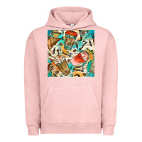 Pigment Salmon western indian coffee cups with aztec seamless pattern bbs Urban Hoodie - BundleAndBundleShop
