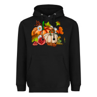 Black pumpkins daisies and fall leaf's ado Heavyweight Hoodie - AdoDesignShop