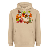 Mushroom pumpkins daisies and fall leaf's ado Heavyweight Hoodie - AdoDesignShop