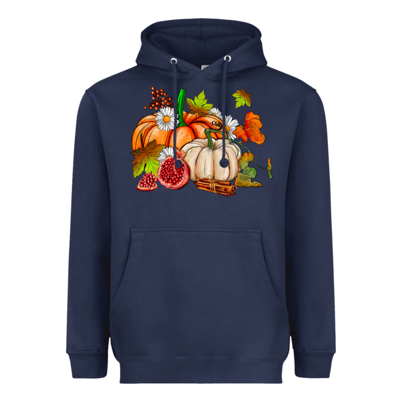 Pumpkins Daisies And Fall Leaf's Ado Heavyweight Hoodie by AdoDesignShop | Teevron