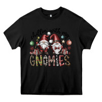 Black Chillin With My Gnomies Heavy Core Tee - CowhideDigitalArt