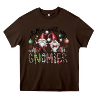 Chocolate Brown Chillin With My Gnomies Heavy Core Tee - CowhideDigitalArt