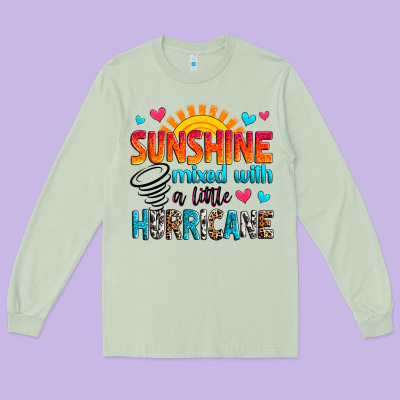 Sunshine Mixed With A Little Hurricane Long Sleeve Tee Designed By Zillion Design Studio