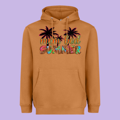 Mom Bod Summer With Palms Heavyweight Hoodie Designed By Artiststas