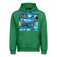 Emerald winter frosty coffee cups and snow seamless pattern bbs Urban Hoodie - BundleAndBundleShop