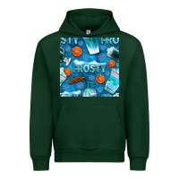 Forest Green winter frosty coffee cups and snow seamless pattern bbs Urban Hoodie - BundleAndBundleShop