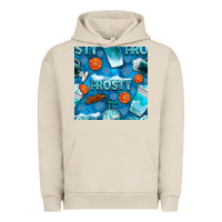 Pigment French Oak winter frosty coffee cups and snow seamless pattern bbs Urban Hoodie - BundleAndBundleShop