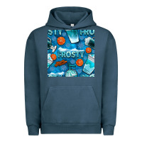 Pigment Midnight Navy winter frosty coffee cups and snow seamless pattern bbs Urban Hoodie - BundleAndBundleShop