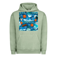 Pigment Oil Green winter frosty coffee cups and snow seamless pattern bbs Urban Hoodie - BundleAndBundleShop