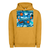 Pigment Peanut Butter winter frosty coffee cups and snow seamless pattern bbs Urban Hoodie - BundleAndBundleShop