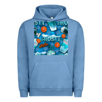 Pigment Pebble Blue winter frosty coffee cups and snow seamless pattern bbs Urban Hoodie - BundleAndBundleShop