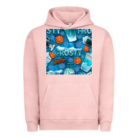 Pigment Salmon winter frosty coffee cups and snow seamless pattern bbs Urban Hoodie - BundleAndBundleShop