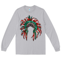 Mexican Flag Indian Headdress Long Sleeve Tee | Teevron