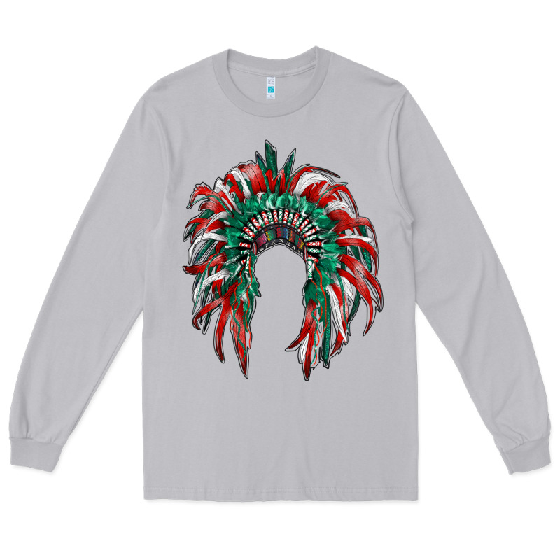 Mexican Flag Indian Headdress Long Sleeve Tee by RanaPortraitStore | Teevron