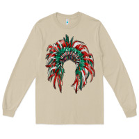 Mushroom mexican flag indian headdress Long Sleeve Tee - RanaPortraitStore