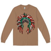 Toasted Coconut mexican flag indian headdress Long Sleeve Tee - RanaPortraitStore