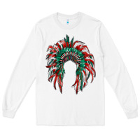 White mexican flag indian headdress Long Sleeve Tee - RanaPortraitStore