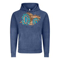 Vintage Denim gemstone wood leopard patch Vintage Hoodie - AdoDesignShop
