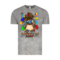 Cloud Rock messy bun autism mom Vintage Tee - RanaPortraitStore
