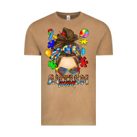 Messy Bun Autism Mom Vintage Tee | Teevron