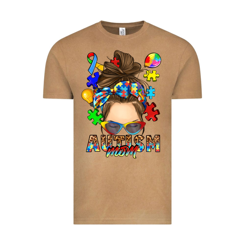 Messy Bun Autism Mom Vintage Tee by RanaPortraitStore | Teevron