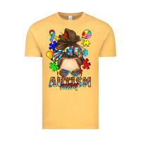Vintage Mustard messy bun autism mom Vintage Tee - RanaPortraitStore