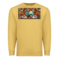Antique Gold aztec horses and wild with cowhide license plate template Premium Sweatshirt - Artiststas