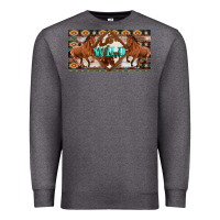 Charcoal Heather aztec horses and wild with cowhide license plate template Premium Sweatshirt - Artiststas