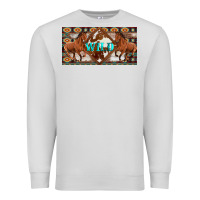 Dove Grey aztec horses and wild with cowhide license plate template Premium Sweatshirt - Artiststas
