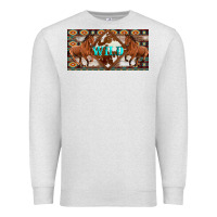 Oatmeal Heather aztec horses and wild with cowhide license plate template Premium Sweatshirt - Artiststas