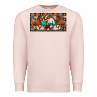 Pale Pink aztec horses and wild with cowhide license plate template Premium Sweatshirt - Artiststas