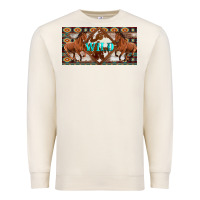 Sandshell aztec horses and wild with cowhide license plate template Premium Sweatshirt - Artiststas