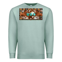 Seafoam aztec horses and wild with cowhide license plate template Premium Sweatshirt - Artiststas