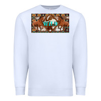 White aztec horses and wild with cowhide license plate template Premium Sweatshirt - Artiststas