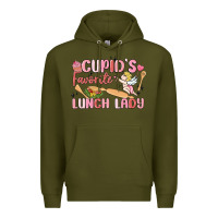 Army Green cupid's favorite lunch lady Premium Hoodie - MaliasSmallBusiness