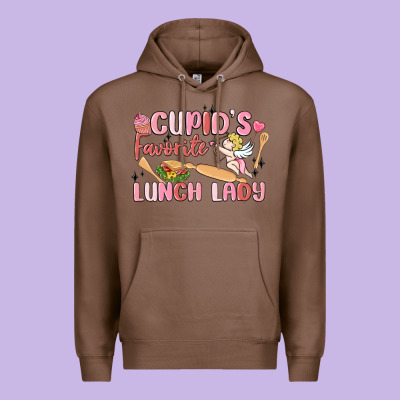 Cupid's Favorite Lunch Lady Premium Hoodie Designed By Maliassmallbusiness
